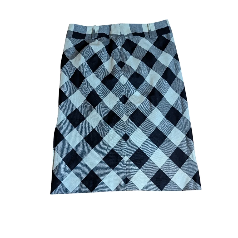 Anne Klein Plaid Wool Skirt Midi Zip Back Preppy Cottagecore Career Sz L - Picture 6 of 7